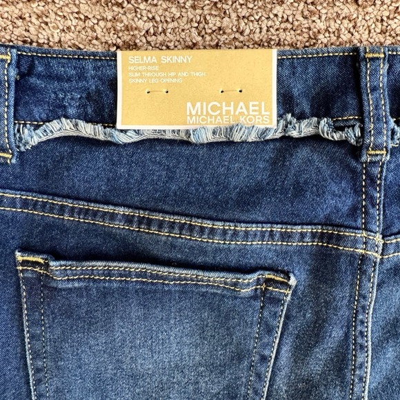 Michael Kors NWT Selma Skinny Higher Rise Cropped Blue Jeans size 8 - Picture 5 of 10